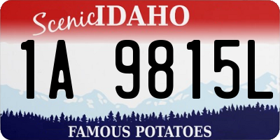 ID license plate 1A9815L