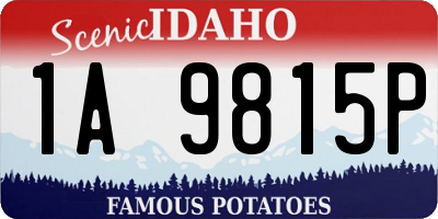 ID license plate 1A9815P