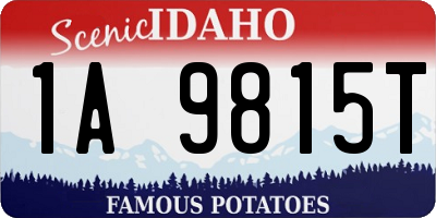 ID license plate 1A9815T