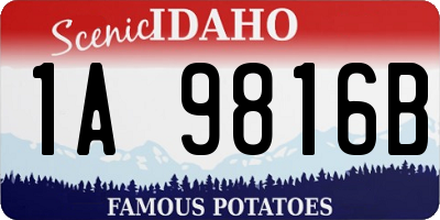ID license plate 1A9816B