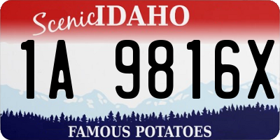 ID license plate 1A9816X