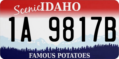 ID license plate 1A9817B