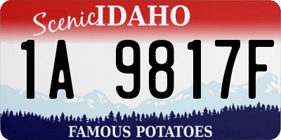 ID license plate 1A9817F