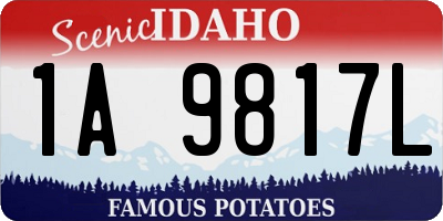 ID license plate 1A9817L