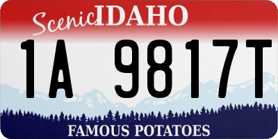 ID license plate 1A9817T