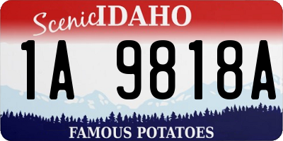ID license plate 1A9818A