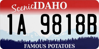 ID license plate 1A9818B