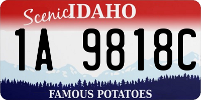 ID license plate 1A9818C
