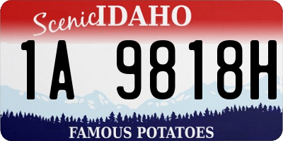ID license plate 1A9818H