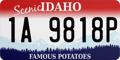 ID license plate 1A9818P