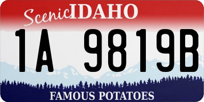 ID license plate 1A9819B