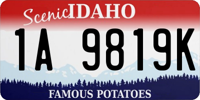 ID license plate 1A9819K