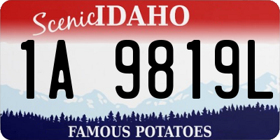 ID license plate 1A9819L