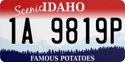 ID license plate 1A9819P