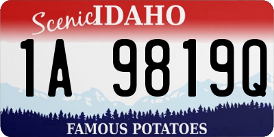 ID license plate 1A9819Q