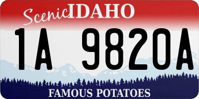 ID license plate 1A9820A