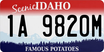 ID license plate 1A9820M