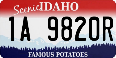 ID license plate 1A9820R