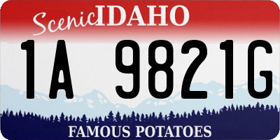 ID license plate 1A9821G