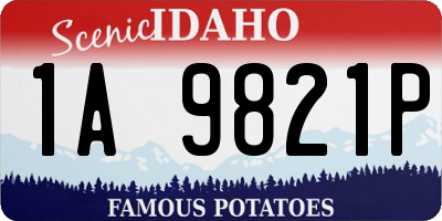 ID license plate 1A9821P