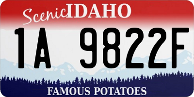 ID license plate 1A9822F
