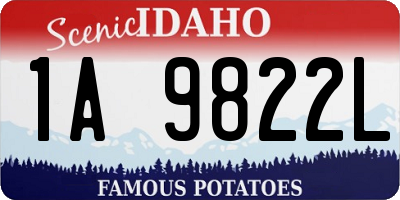 ID license plate 1A9822L