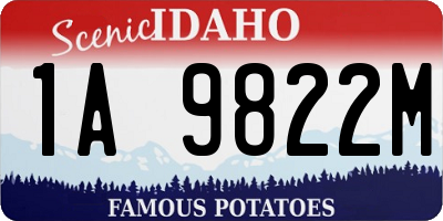 ID license plate 1A9822M