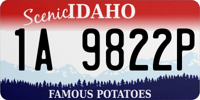 ID license plate 1A9822P