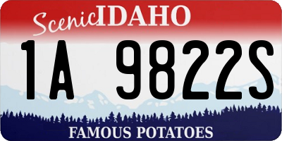 ID license plate 1A9822S