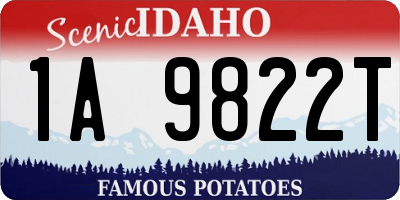 ID license plate 1A9822T