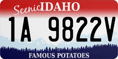ID license plate 1A9822V