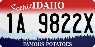 ID license plate 1A9822X