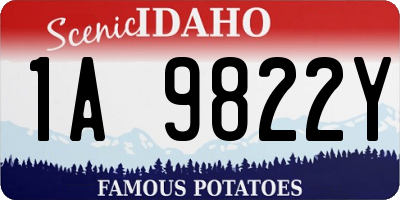 ID license plate 1A9822Y