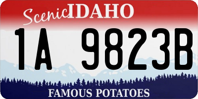 ID license plate 1A9823B