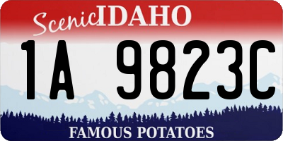 ID license plate 1A9823C
