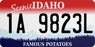 ID license plate 1A9823L