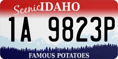 ID license plate 1A9823P