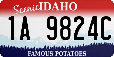 ID license plate 1A9824C