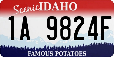 ID license plate 1A9824F