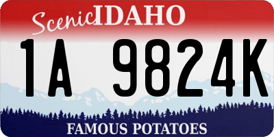 ID license plate 1A9824K