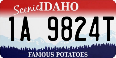ID license plate 1A9824T