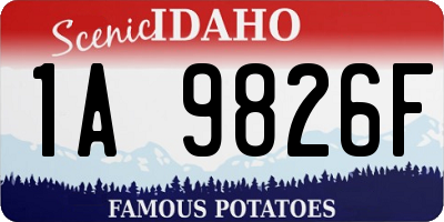 ID license plate 1A9826F
