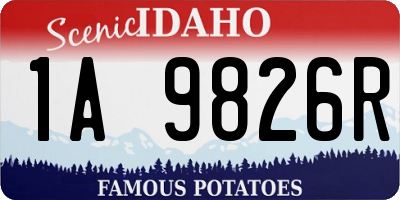 ID license plate 1A9826R