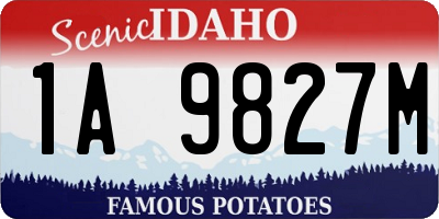 ID license plate 1A9827M