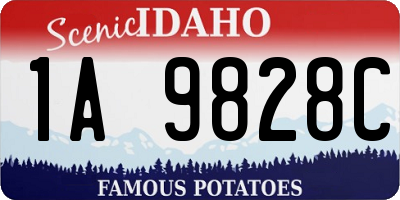 ID license plate 1A9828C