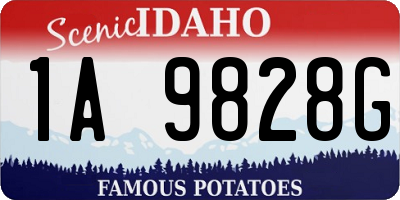 ID license plate 1A9828G
