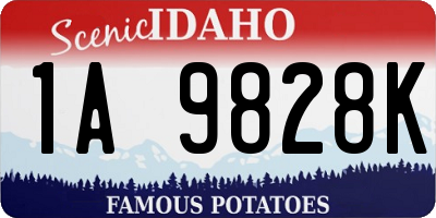 ID license plate 1A9828K