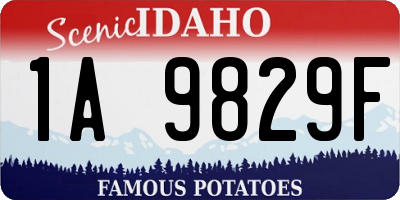 ID license plate 1A9829F