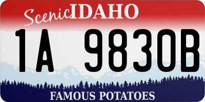 ID license plate 1A9830B