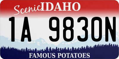 ID license plate 1A9830N
